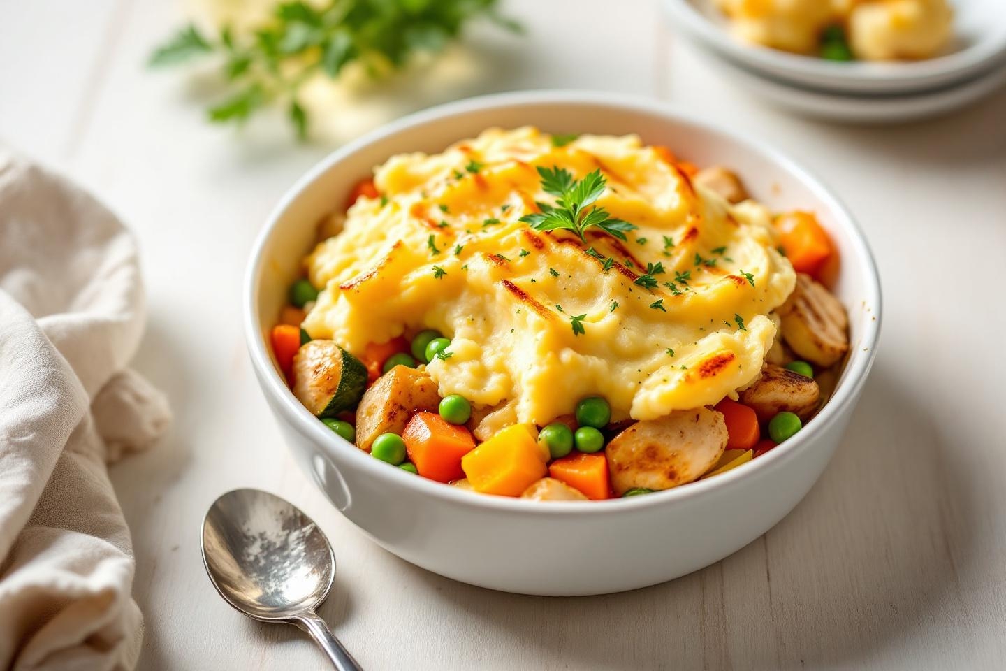 Le dîner réconfortant express qui fait l’unanimité chez les jeunes parents : savourez ce parmentier moelleux au poulet et légumes de saison !