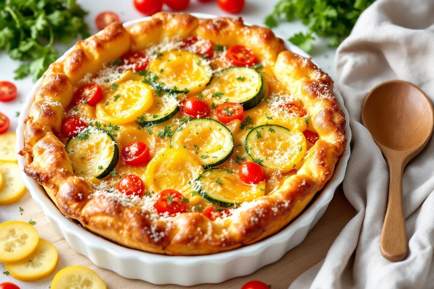 Parfait pour nourrir toute la famille sans stress, ce clafoutis aux légumes de saison apporte douceur, énergie et plaisir aux jeunes parents et futurs mamans
