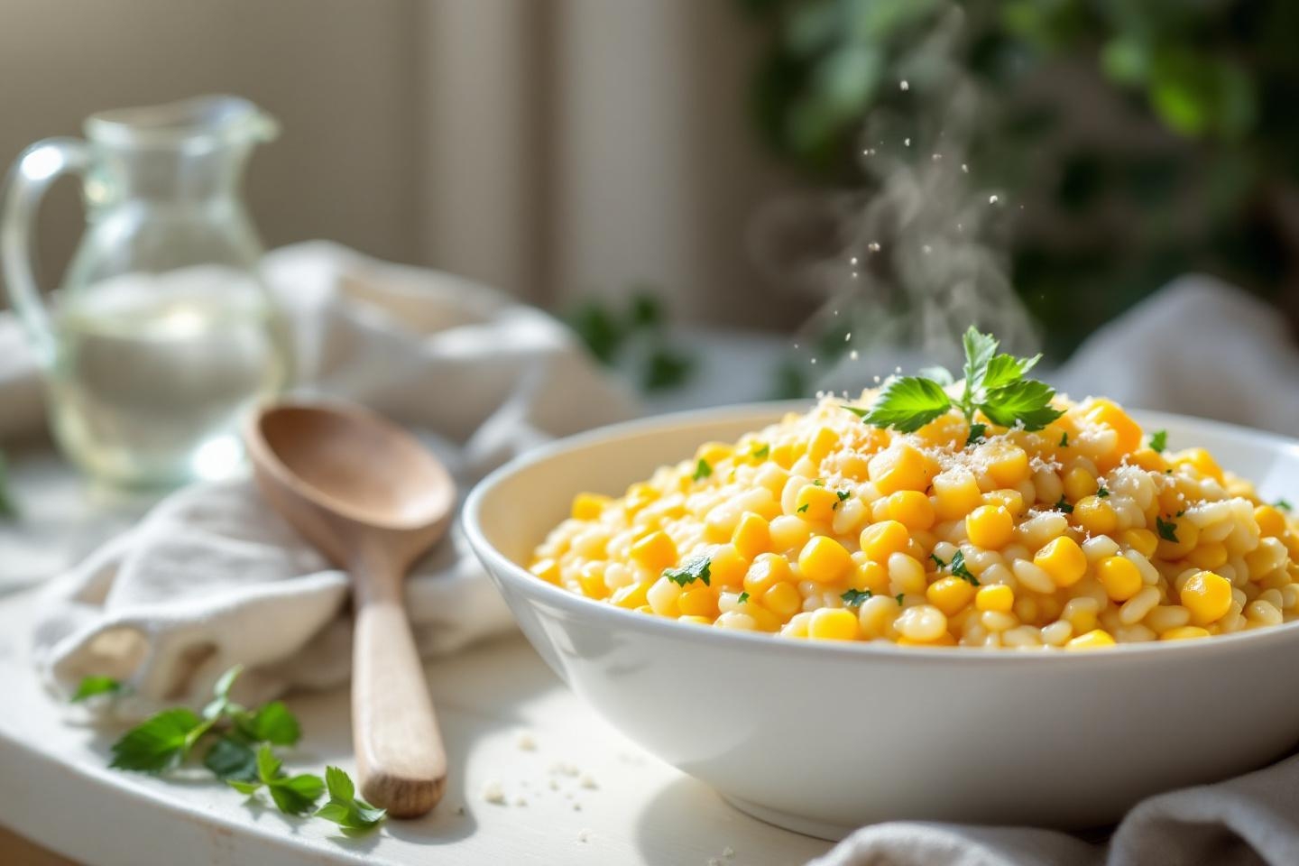 La recette soleil pour jeunes parents fatigués : le risotto crémeux au maïs qui se prépare aussi vite qu’il se savoure, parfait pour les soirs où on rêve de douceur sans passer des heures en cuisine
