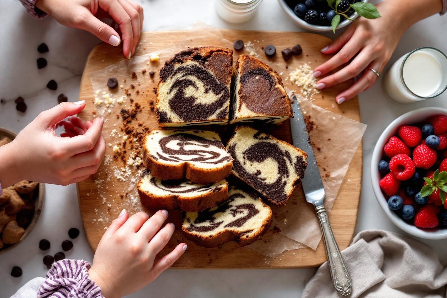 Le goûter tout doux qui régale petits et grands : le cake marbré tout moelleux à préparer et croquer en famille !