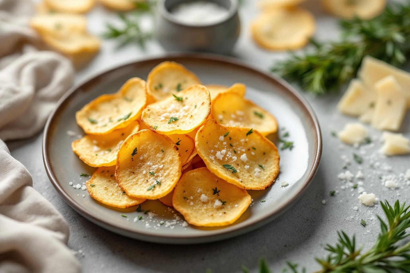 Une envie de grignoter sain, digeste, gourmand et croustillant ? Essayez ces chips fines au parmesan et herbes prêtes hyper rapidement !