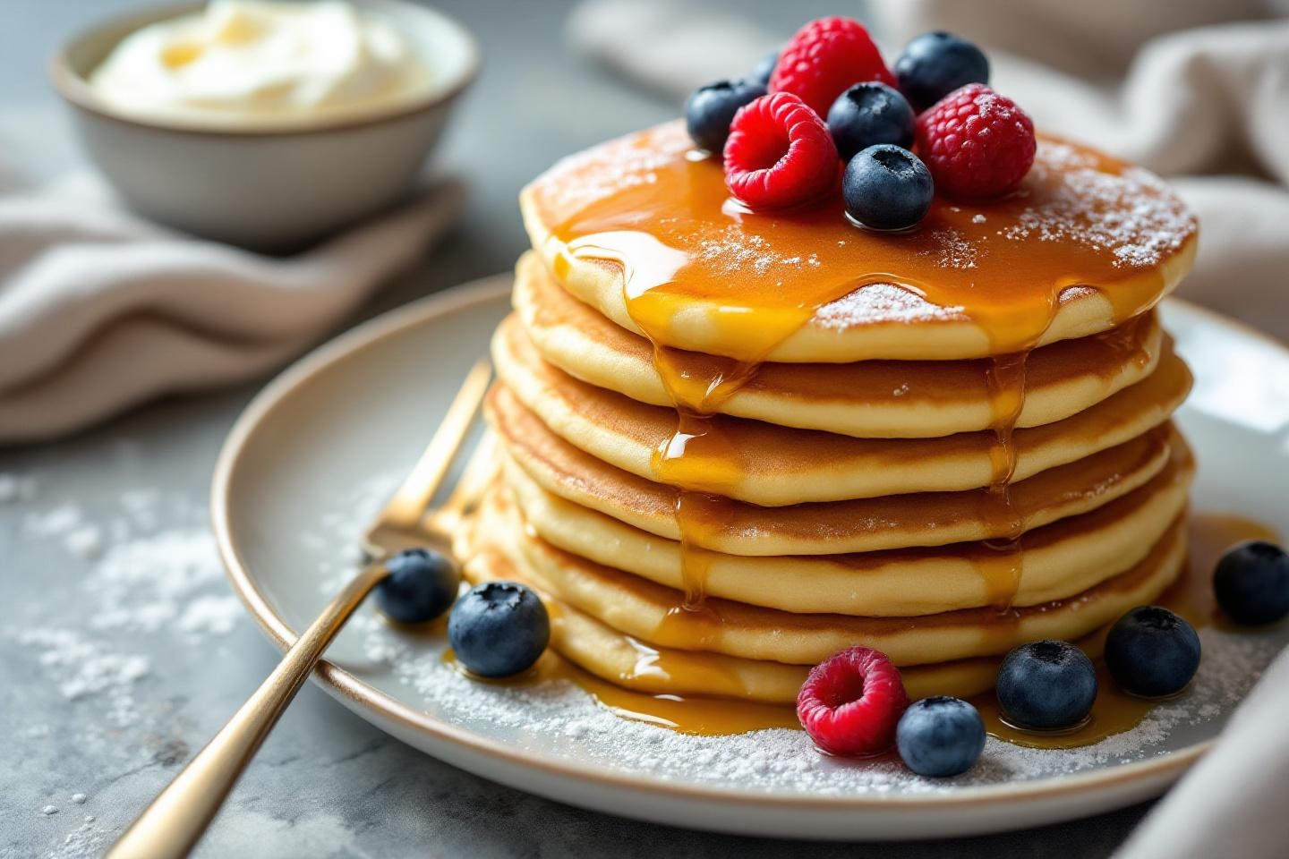 Un réveil tout doux avec ces pancakes moelleux au yaourt grec : la recette doudou pour les matins cocooning