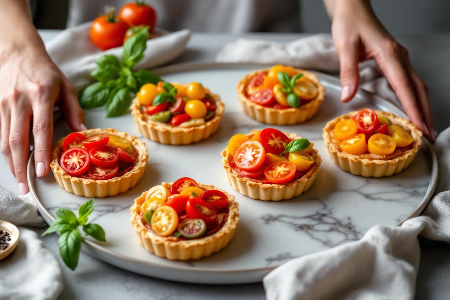 Pour les futurs parents pressés, ces tartes à la tomate variées sont un régal facile à digérer et à partager