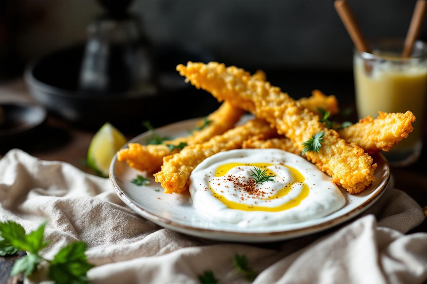 Ultra croustillantes et légères, ces courgettes en tempura et leur sauce yaourt-citron sont le grignotage réconfort parfait pour jeunes parents et futures mamans