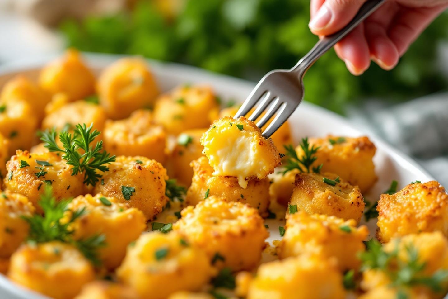 Craquez pour ces bouchées dorées de fromage frais aux herbes, une recette bluffante qui régale et réconforte toute la famille en un clin d’œil
