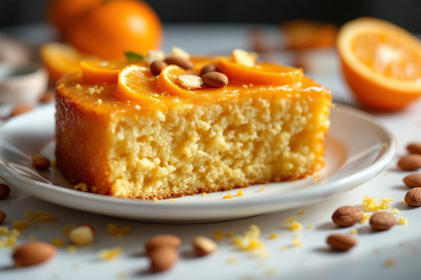 Moelleux et parfumé, le gâteau à la semoule, orange et amandes met du baume au coeur à toute la famille (sans beurre et rapide !)