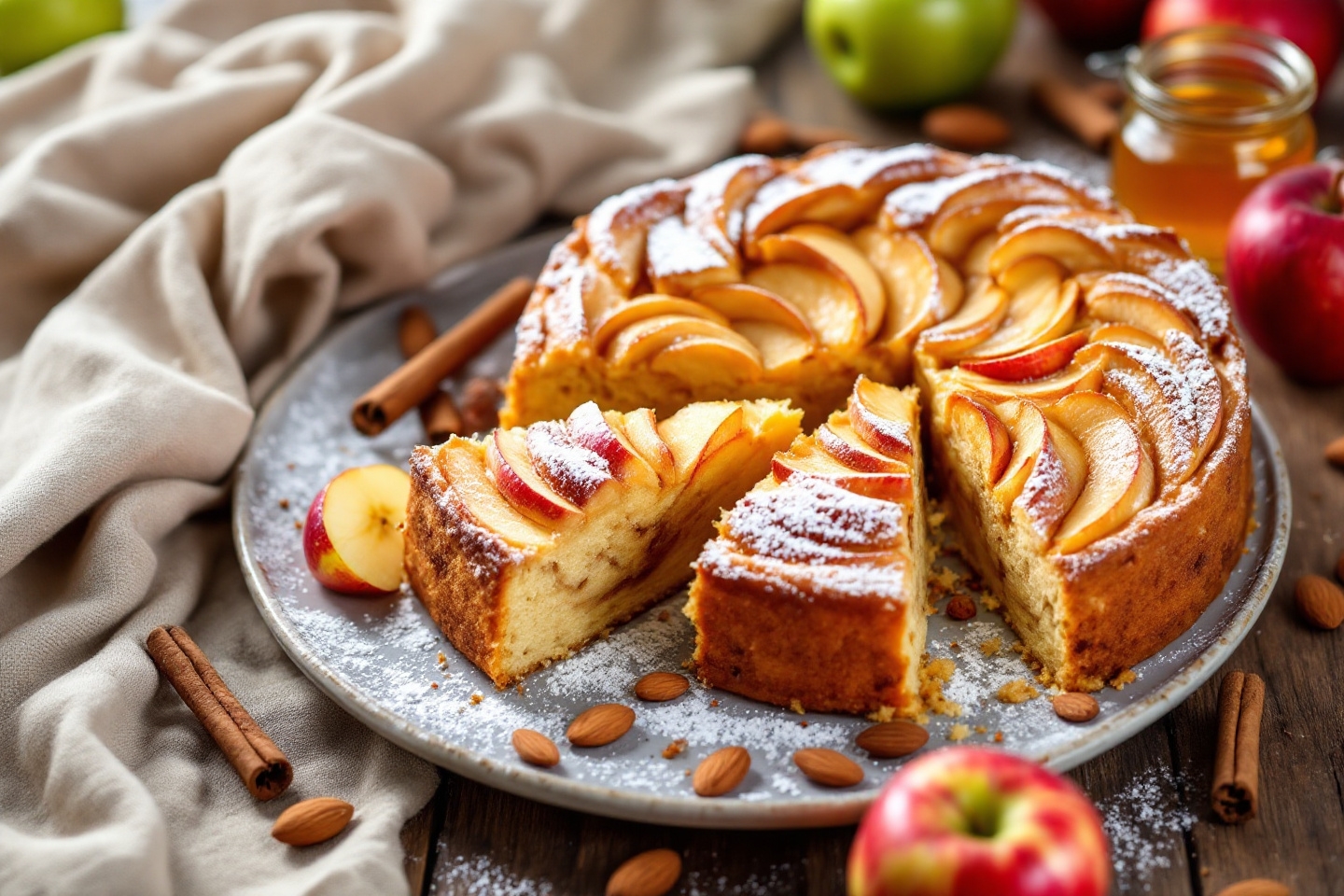 Le gâteau aux pommes façon grand-mère qui réunit petits et grands autour d’un vrai goûter maison !