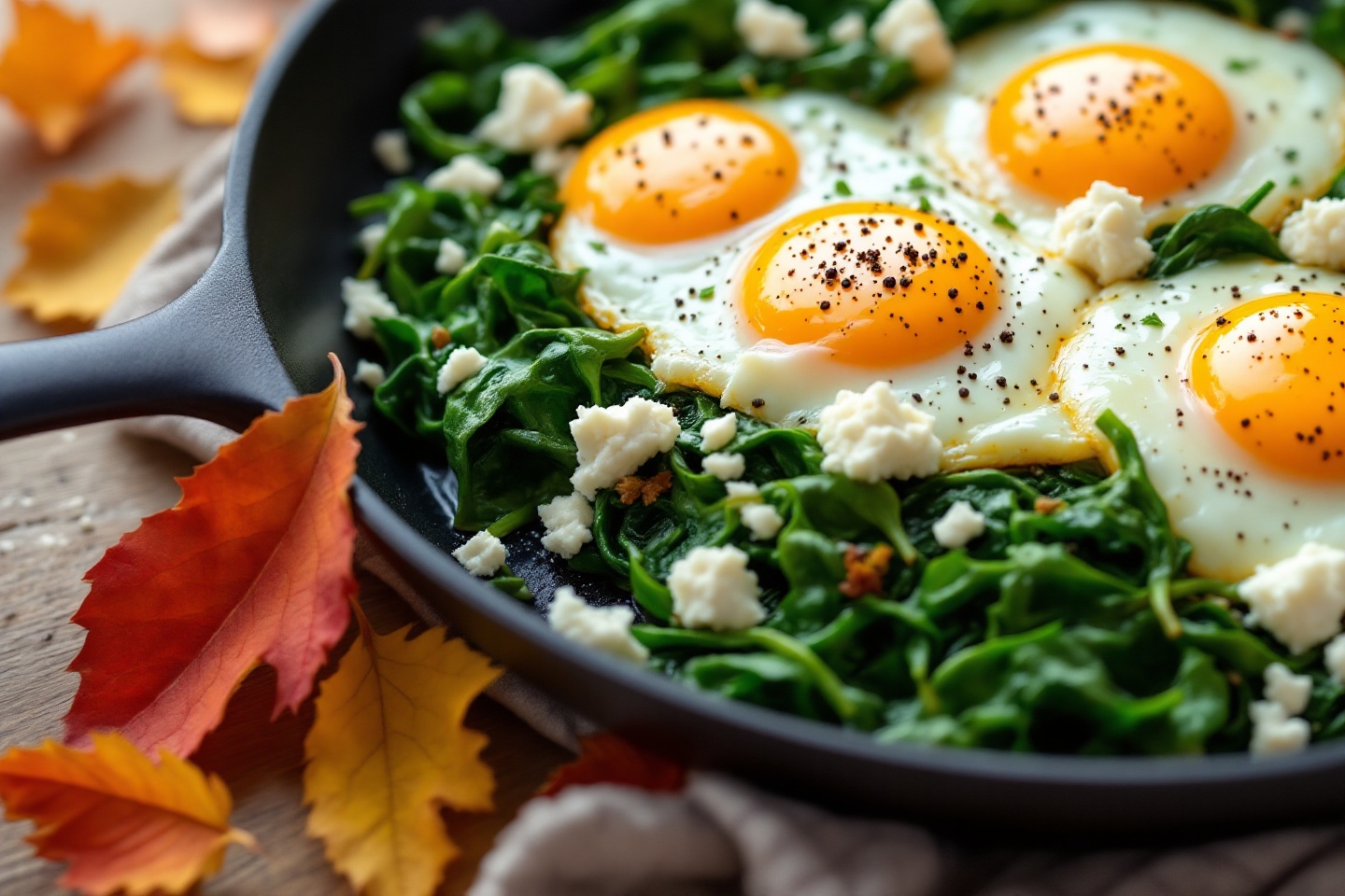 Cinq minutes de préparation, explosion de saveurs : la poêlée d’épinards façon brunch pour un déjeuner d’automne réconfortant et complet