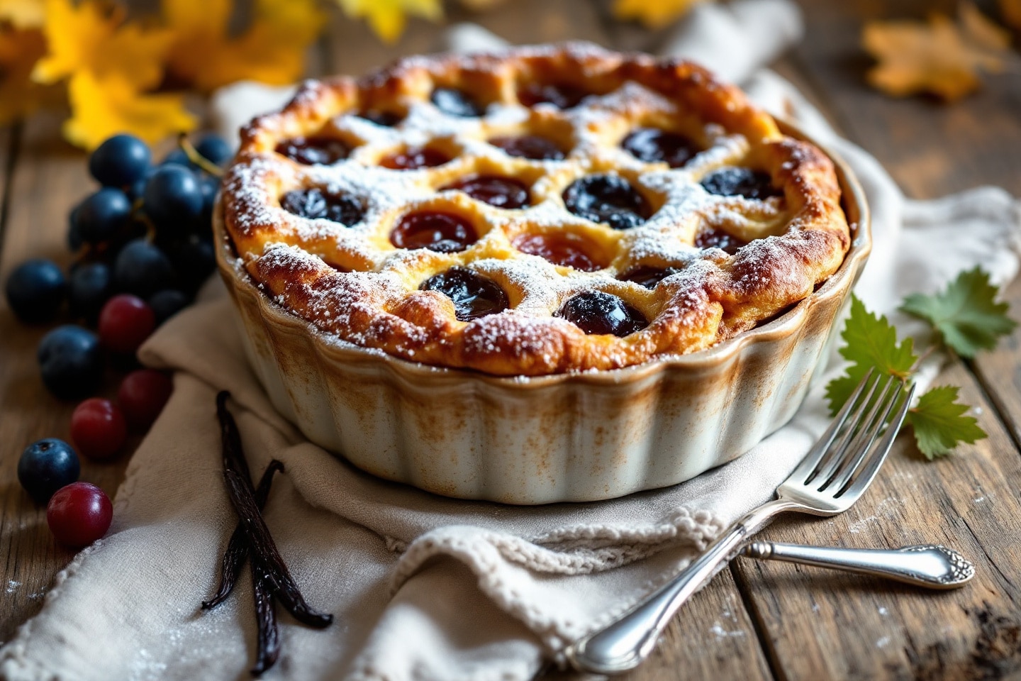 Cette recette fait redécouvrir aux gourmands la magie du clafoutis parfumé aux raisins d’automne !