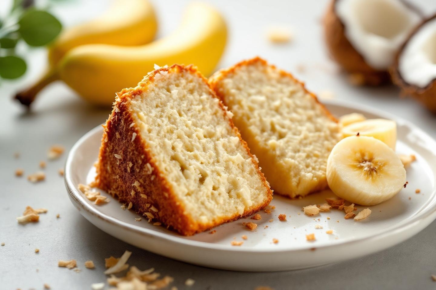 Avec ce cake banane-coco tout doux, sans beurre et incroyablement moelleux, le stress de la semaine s’efface en une bouchée !
