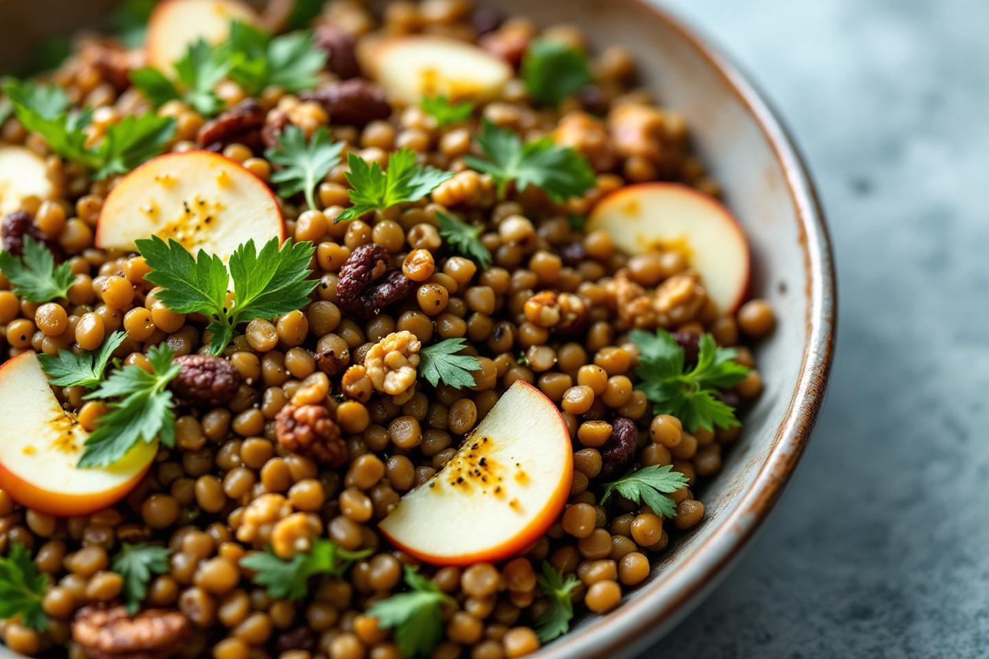 Déjeuner express d’automne : la salade tiède pommes-lentilles qui remplace le sandwich et régale toute la famille