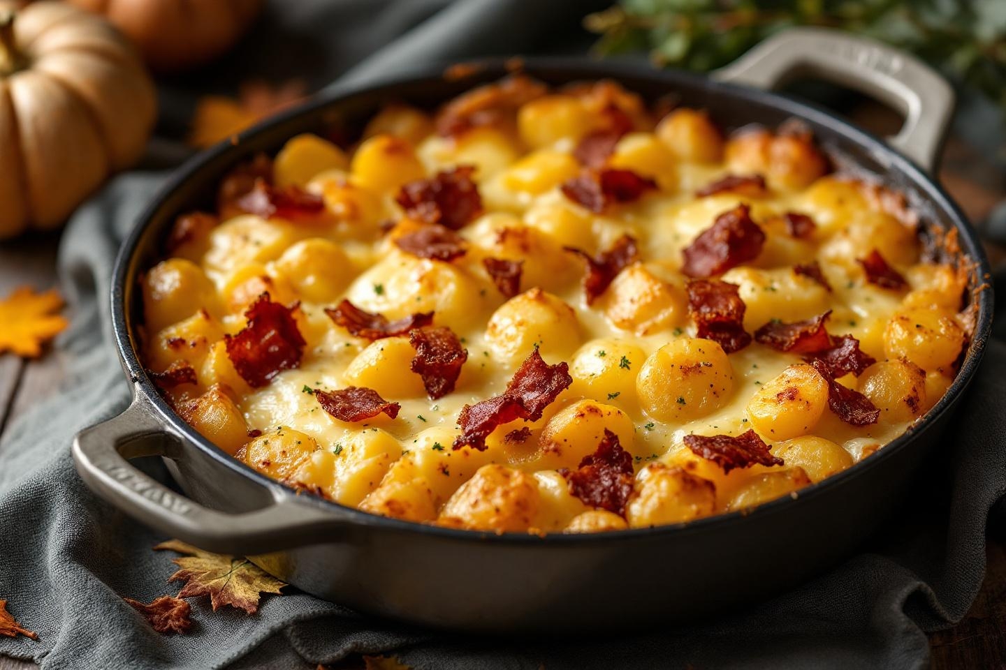 Ce gratin pommes de terre-lardons-camembert, doré à souhait, met tout le monde d’accord dès la première bouchée