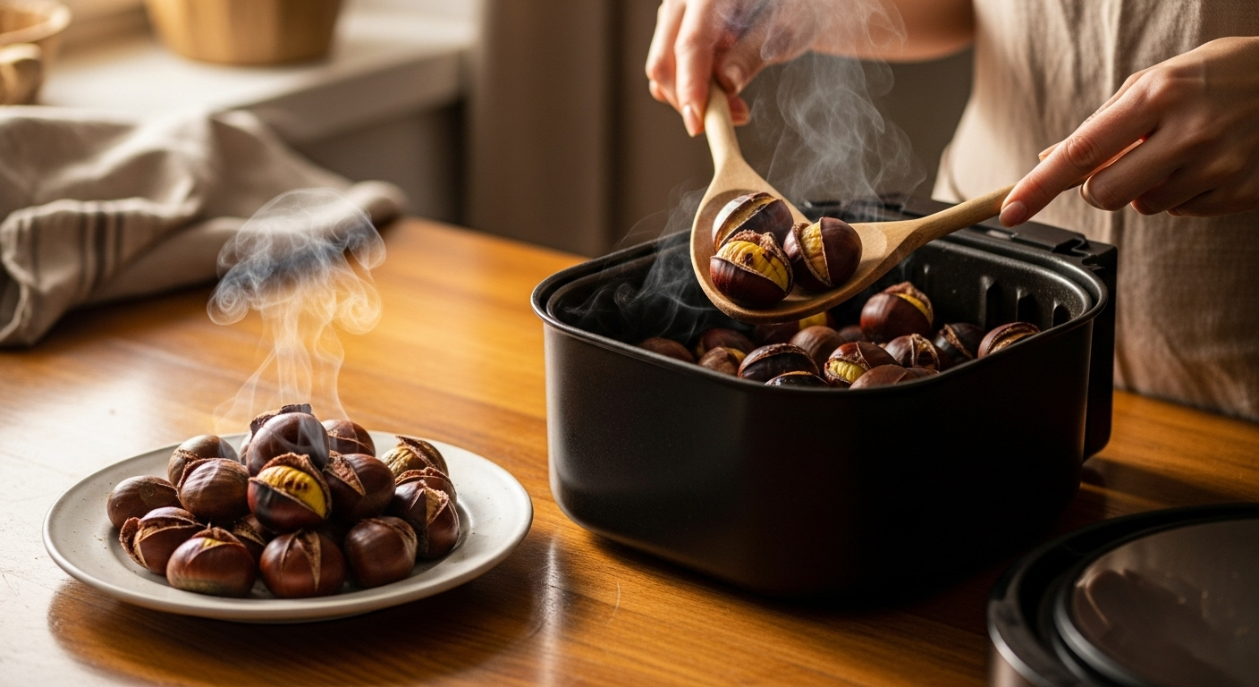 Châtaignes automnales ultra-tendres : la méthode express à tester à l’airfryer pour le goûter !