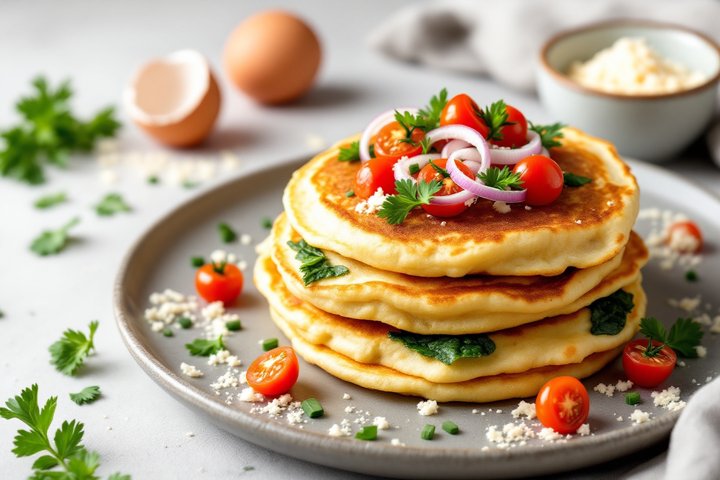 Vous cherchez un dîner vide-frigo rapide ? Ces pancakes salés moelleux et gourmands sont la solution parfaite !
