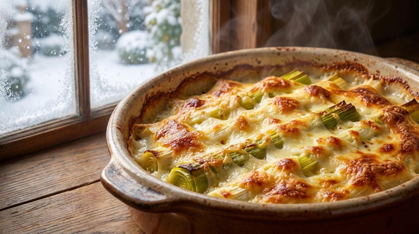 Voilà le gratin poireaux-moutarde au comté ultra fondant qui sauve l’appétit des familles fatiguées