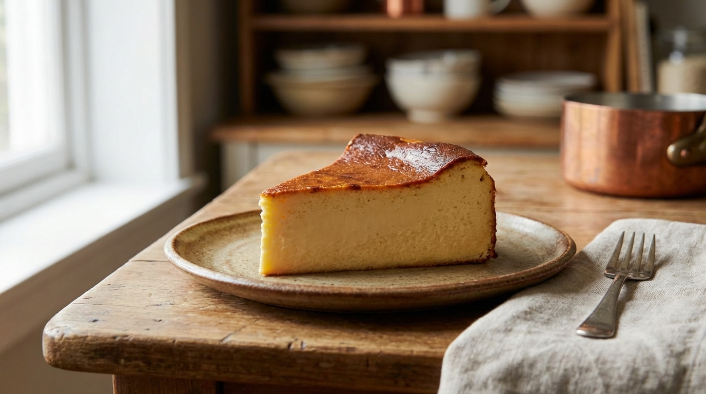 Incroyable mais vrai : ce cheesecake basque crémeux ne demande que 5 ingrédients et 30 minutes de patience au four