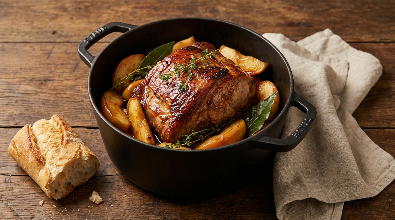 Depuis que je cuis mon porc à couvert avec ce fruit d’hiver, toute ma tablée en redemande