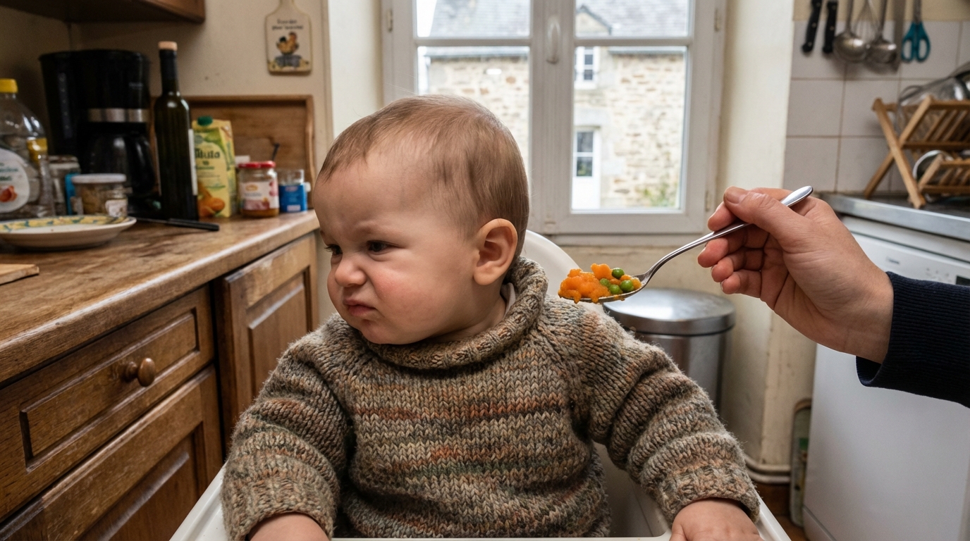 Selon les experts, faut-il s’alarmer si bébé refuse les morceaux lors de la diversification ? Les signes à surveiller et les réponses adaptées