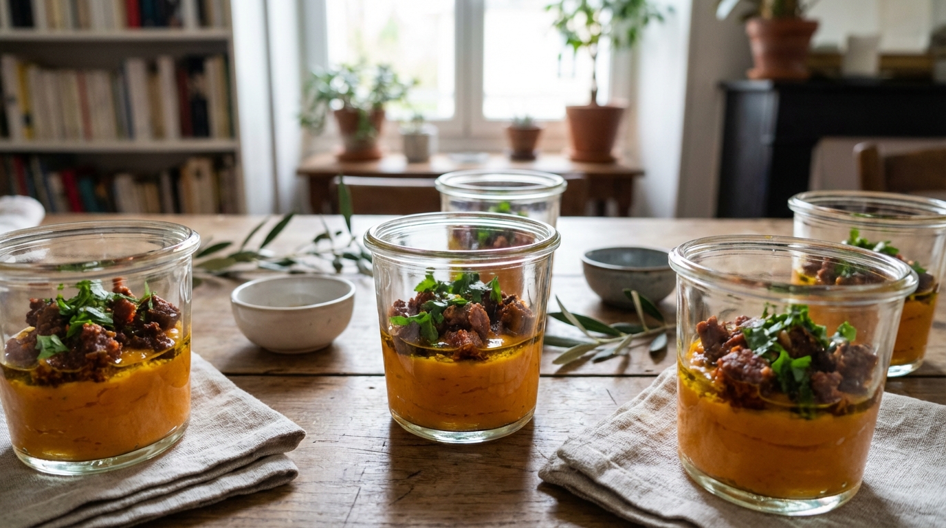 Sous cette crème de légume toute douce se cache un ingrédient qui croustille et personne ne s&rsquo;y attend à l&rsquo;apéro
