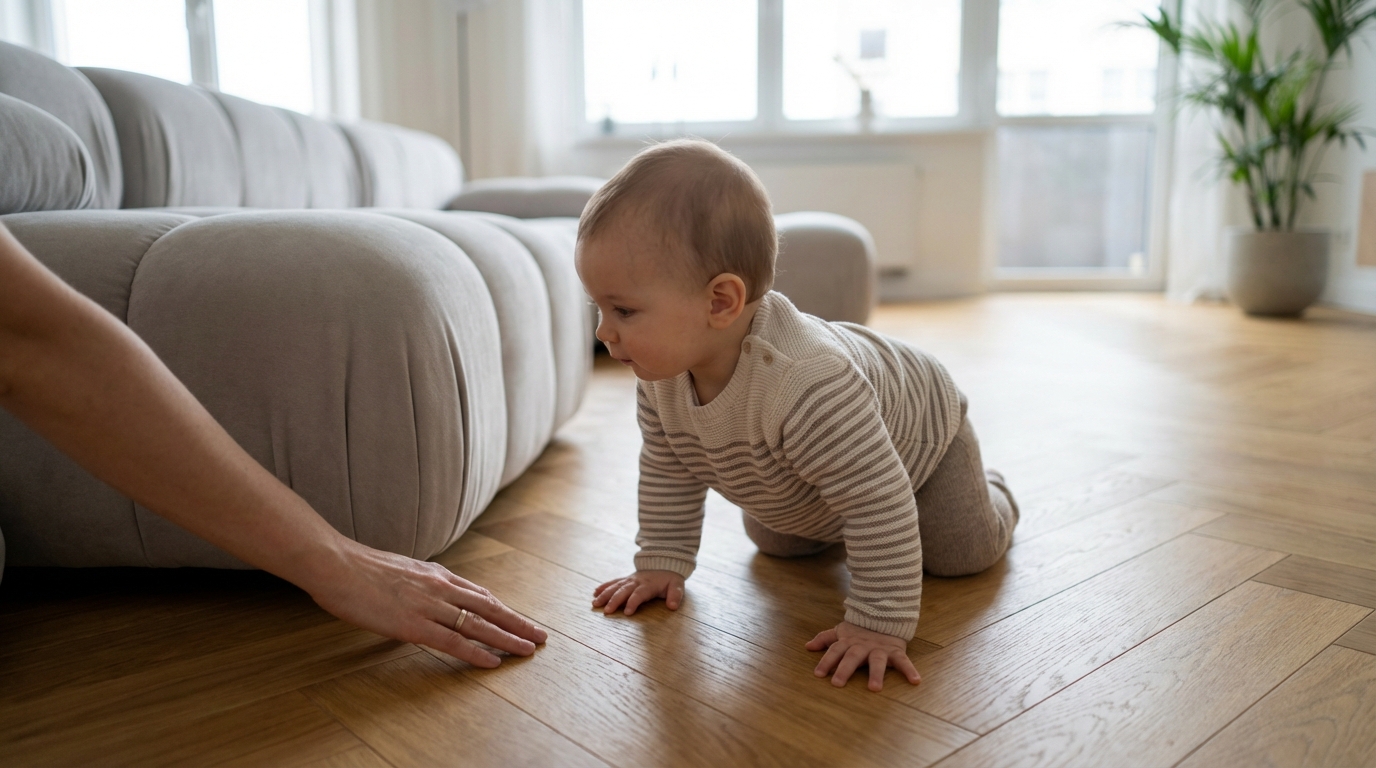 Fini les angoisses quand bébé rampe : les vérifications indispensables à faire dans chaque pièce selon les experts