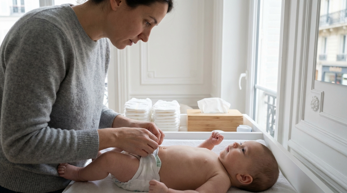 Couche verte chez bébé : les critères exacts pour savoir s’il faut consulter selon les pédiatres