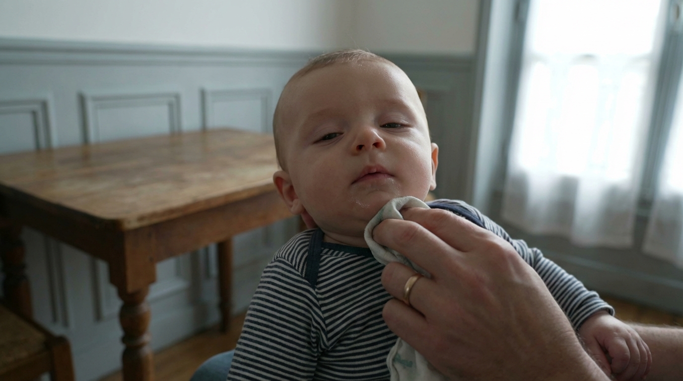 Bébé mouille régulièrement son menton : est-ce normal ou le signe d’un souci à surveiller ?