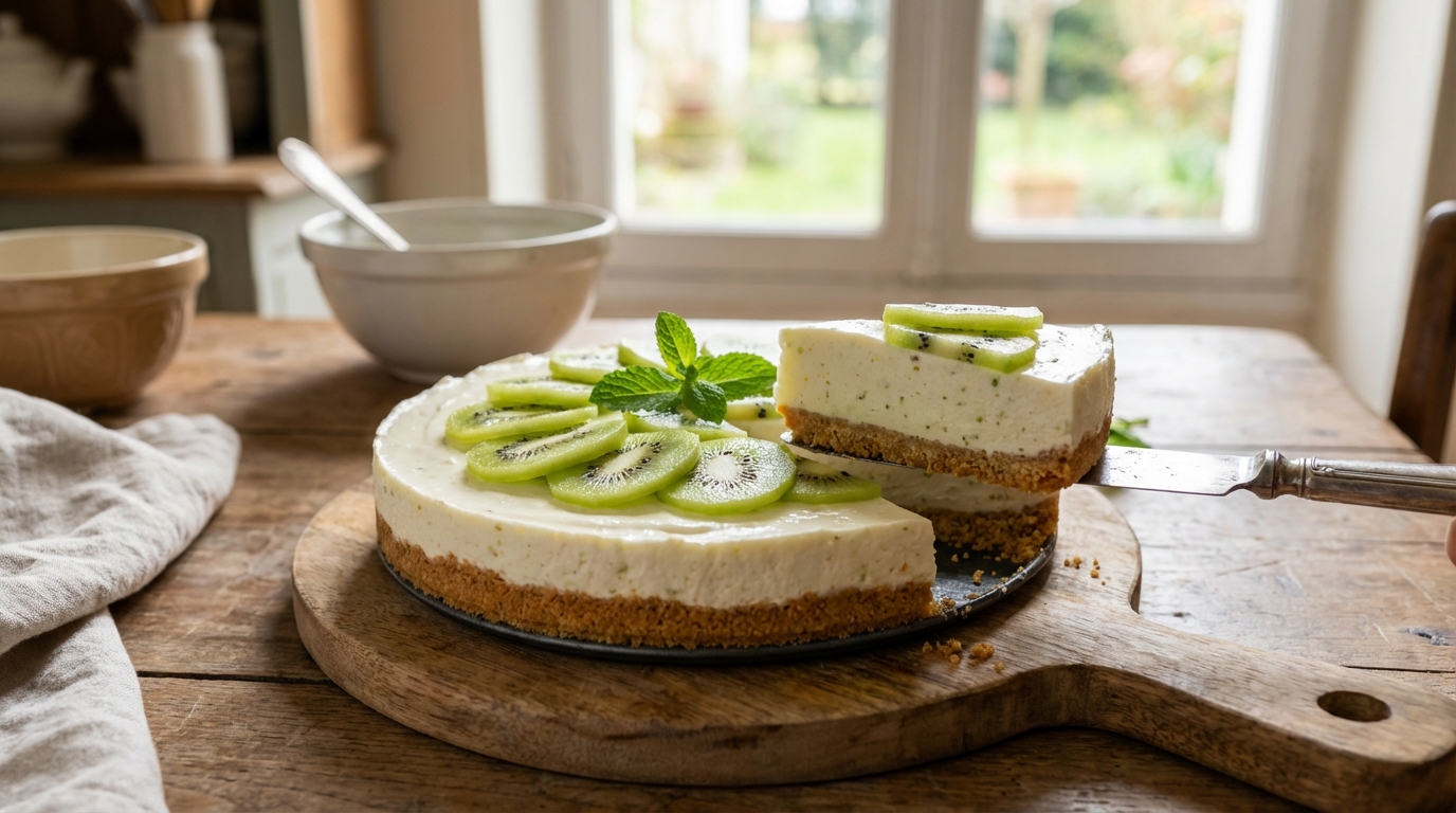 Tarte fraîche au kiwi sans cuisson : la texture crémeuse qui met tout le monde d’accord après une journée chargée