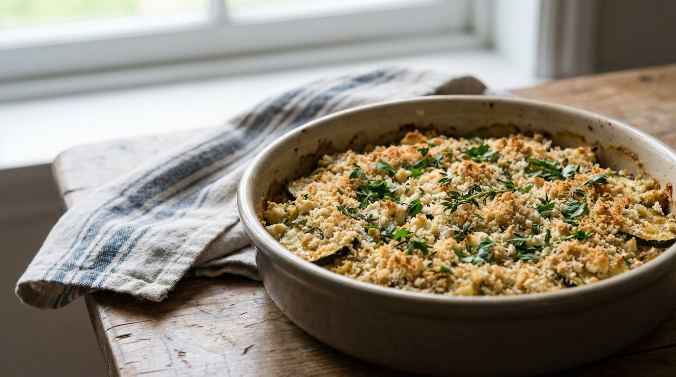 Un plat au four, 25 minutes et cette texture sur le dessus qui craque : ce crumble salé a mis toutes mes quiches à la retraite