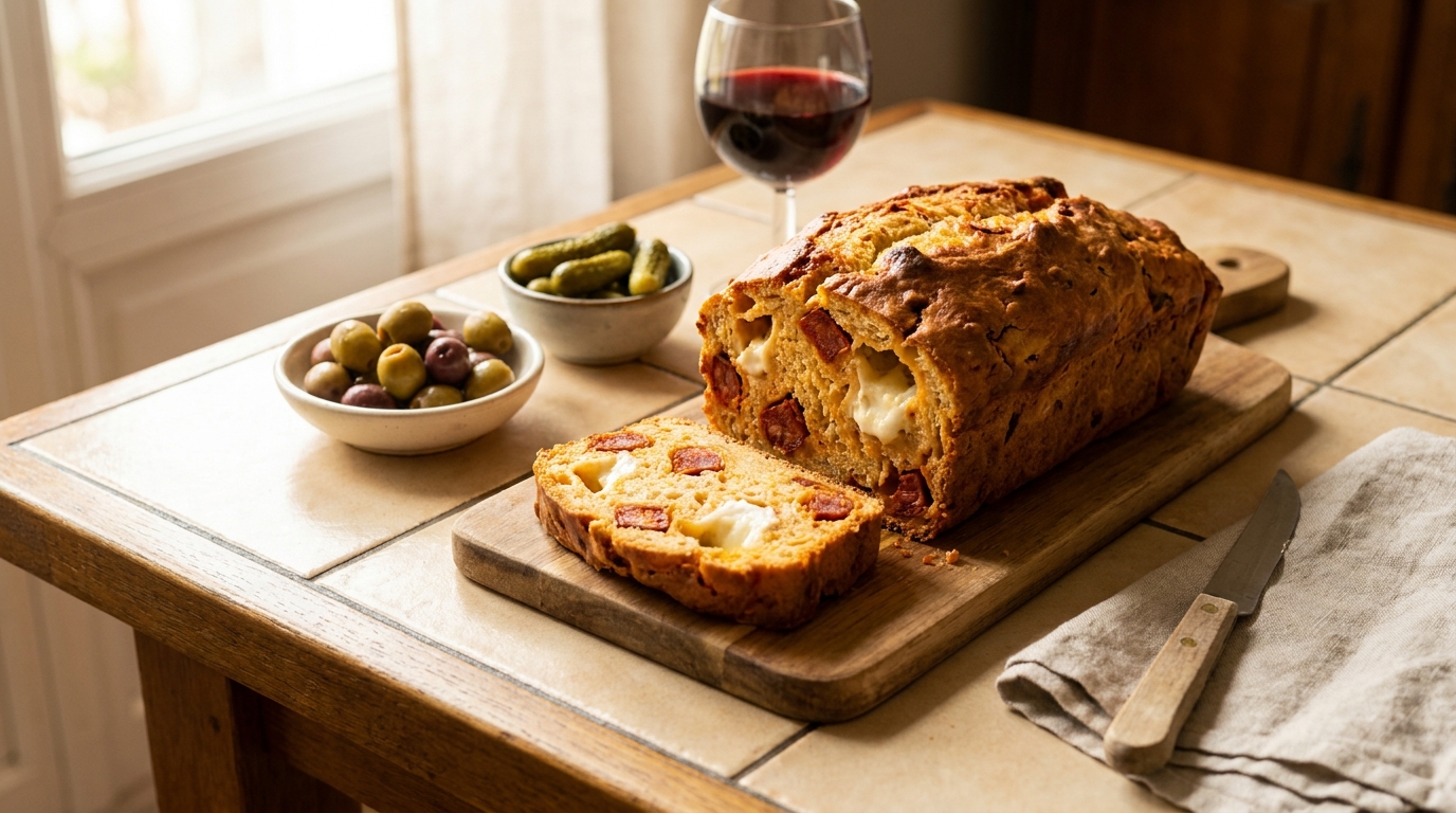 Depuis ma grossesse, je prépare ce cake chorizo-chèvre prêt en quelques minutes chaque semaine : un seul changement dans la pâte a tout transformé