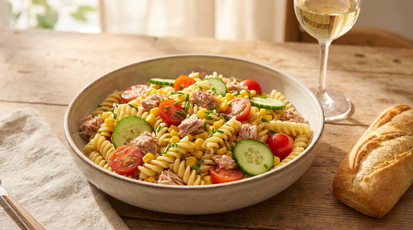 Enceinte et sans appétit, je ne mangeais plus rien : cette salade de pâtes au thon si fraîche m’a redonné le plaisir de passer à table