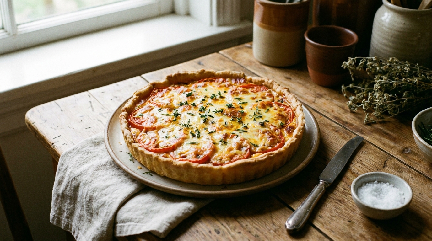 Enceinte et sans énergie le soir, cette tarte tomate-fromage se prépare en quelques minutes seulement