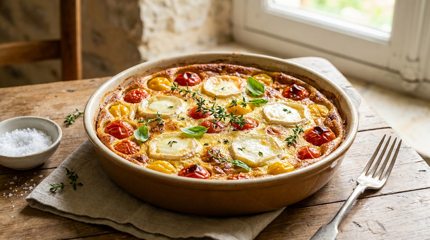 Enceinte et sans énergie le soir, j&rsquo;ai versé ce mélange liquide sur des tomates cerises et du chèvre : le four a fait tout le travail