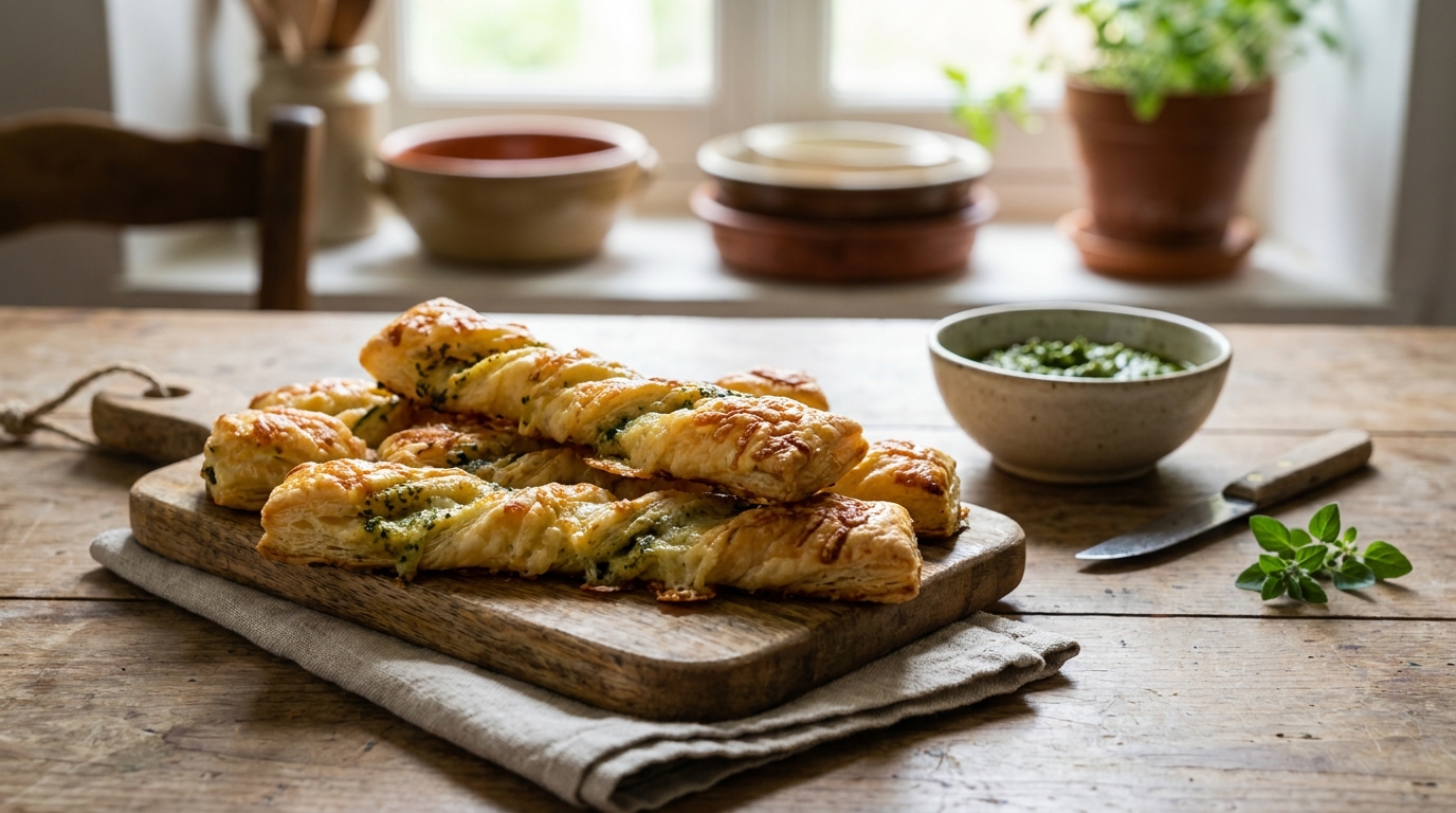 J’ai arrêté d’acheter des biscuits apéritifs industriels : ces torsades feuilletées au pesto d’ail des ours éclipsent tout en 15 minutes chrono