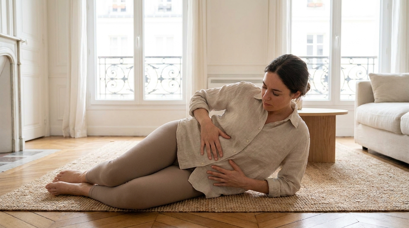 Je pensais que mon ventre rebondi venait des kilos de grossesse : ce test de 30 secondes m&rsquo;a révélé une diastase des grands droits que personne ne m&rsquo;avait diagnostiquée