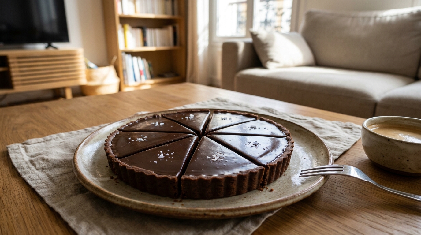 « Ma fille a repris trois fois » : cette tarte cookie à la ganache chocolat noir a détrôné le fondant dans ma famille en une seule soirée