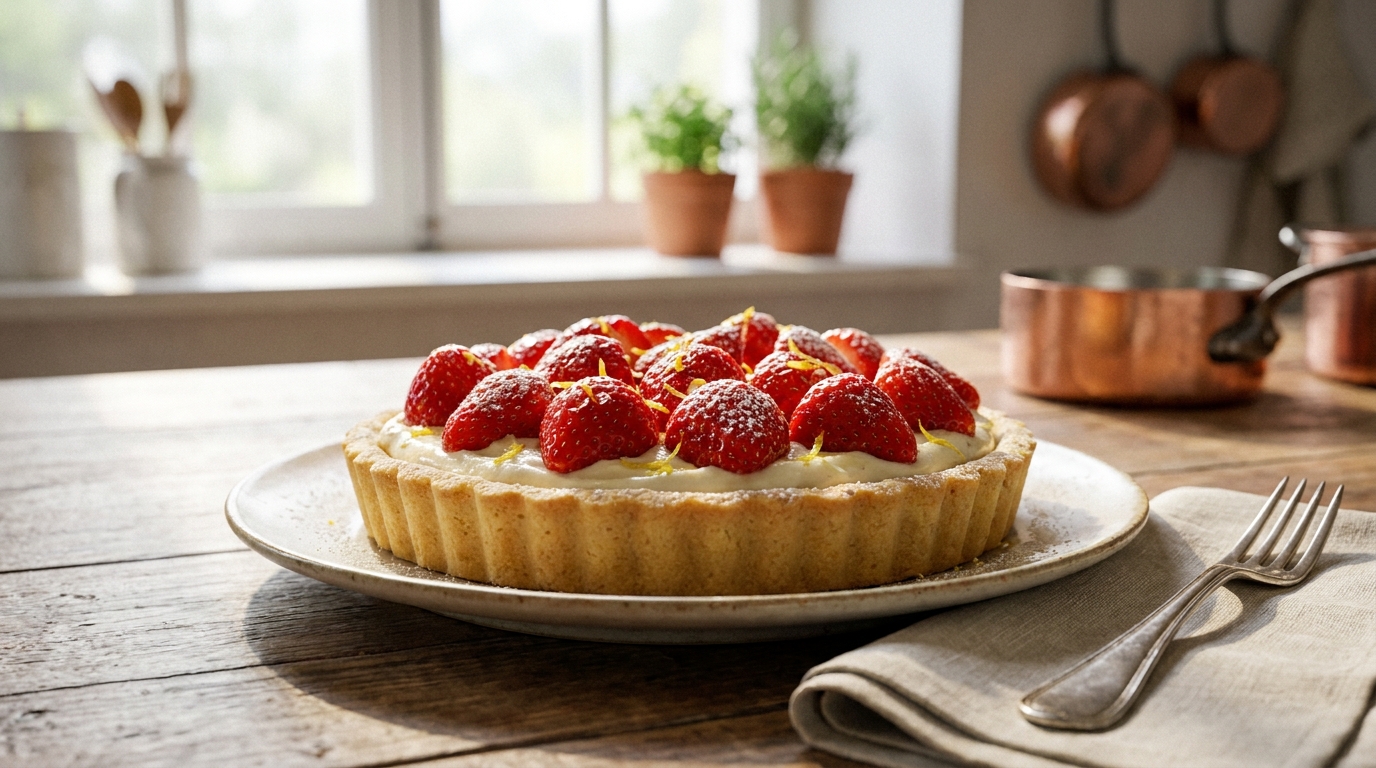 On pose les fraises et on sert aussitôt : voilà pourquoi notre tarte au mascarpone n’a jamais la bonne texture