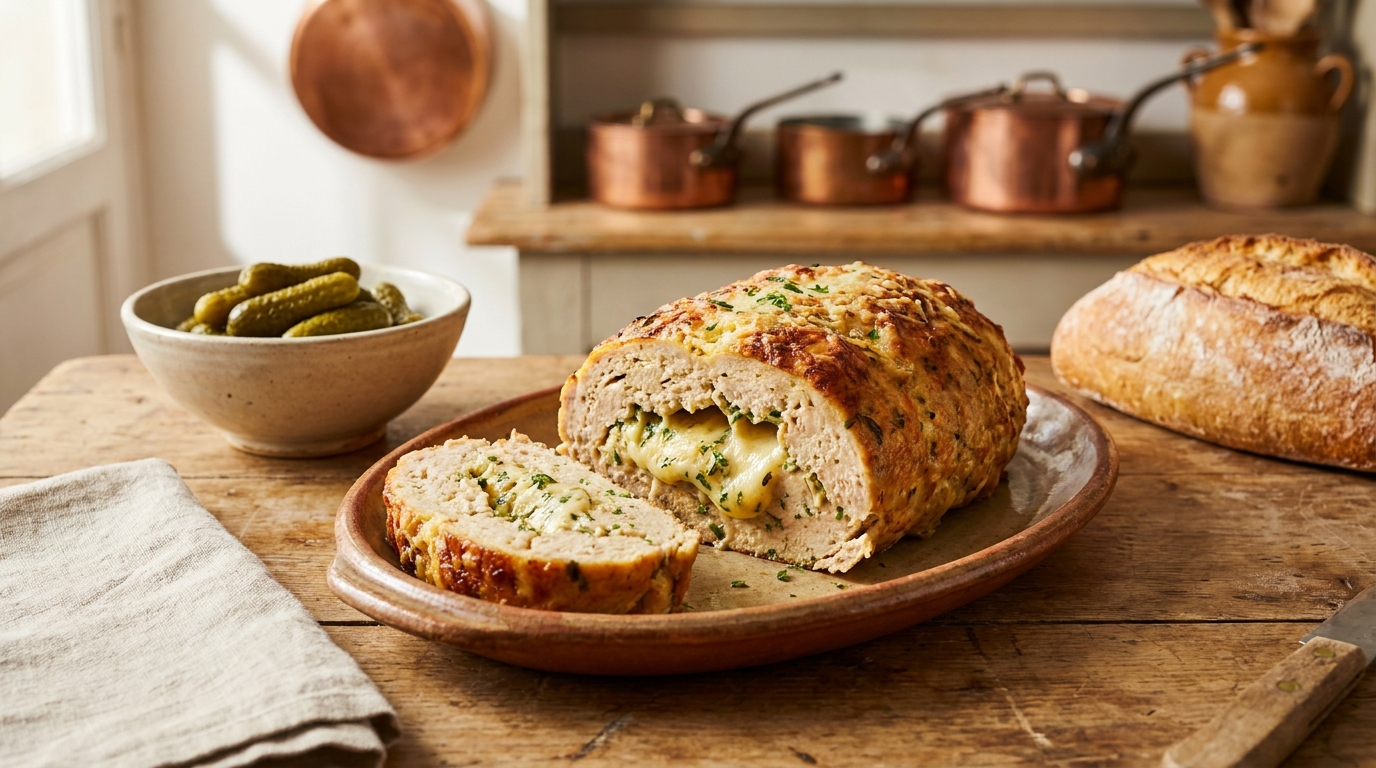 Sous la croûte dorée de ce pain de viande au poulet, un seul geste transforme la texture en quelque chose d’incroyablement fondant