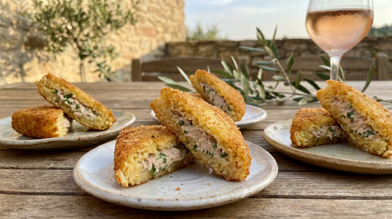 Croustillant dehors, fondant dedans : ces triangles dorés se préparent avec du riz froid et une boîte de thon, rien de plus