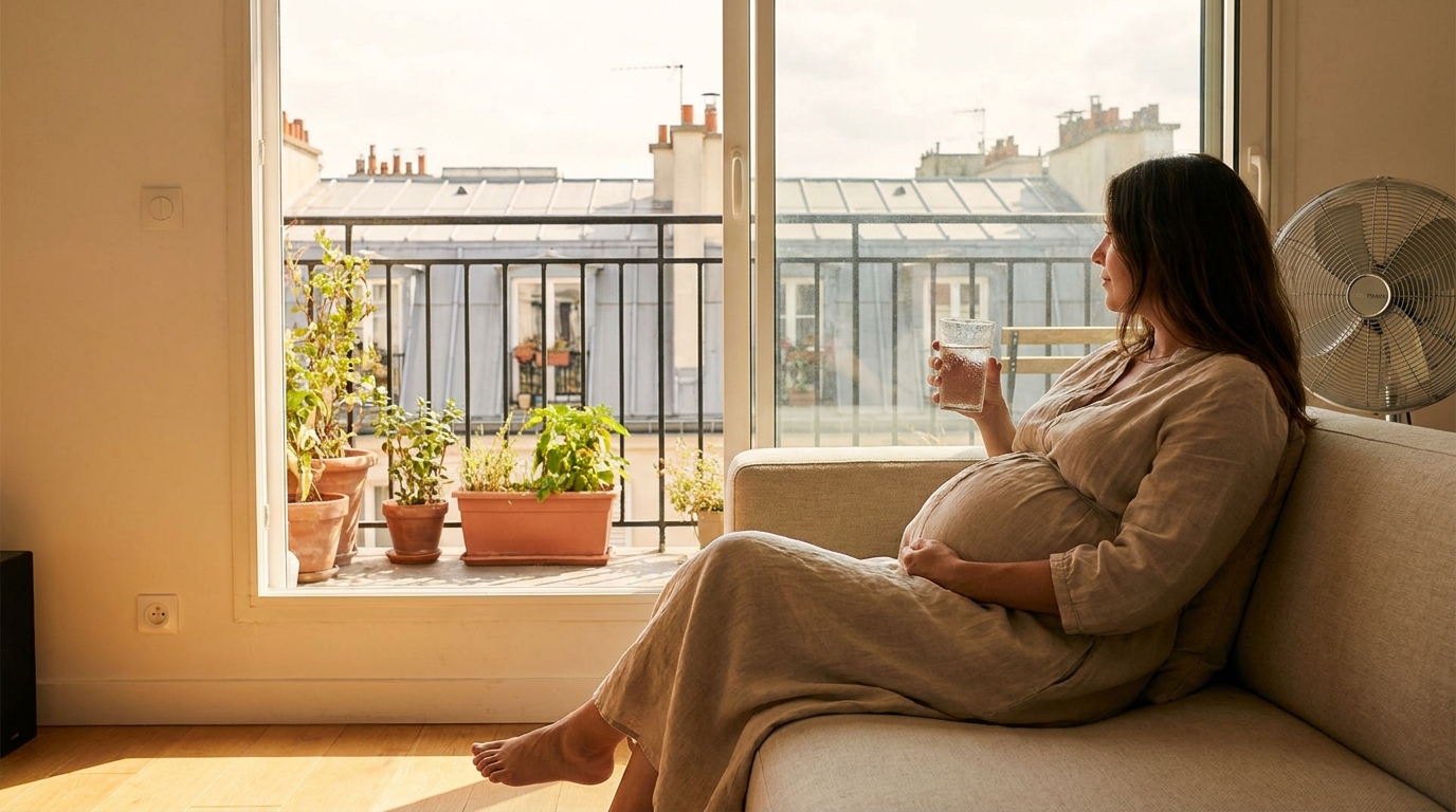 Enceinte en pleine chaleur, vous pensez que c&rsquo;est vous qui souffrez : ce que subit votre bébé pendant les pics ne se voit qu&rsquo;à la naissance