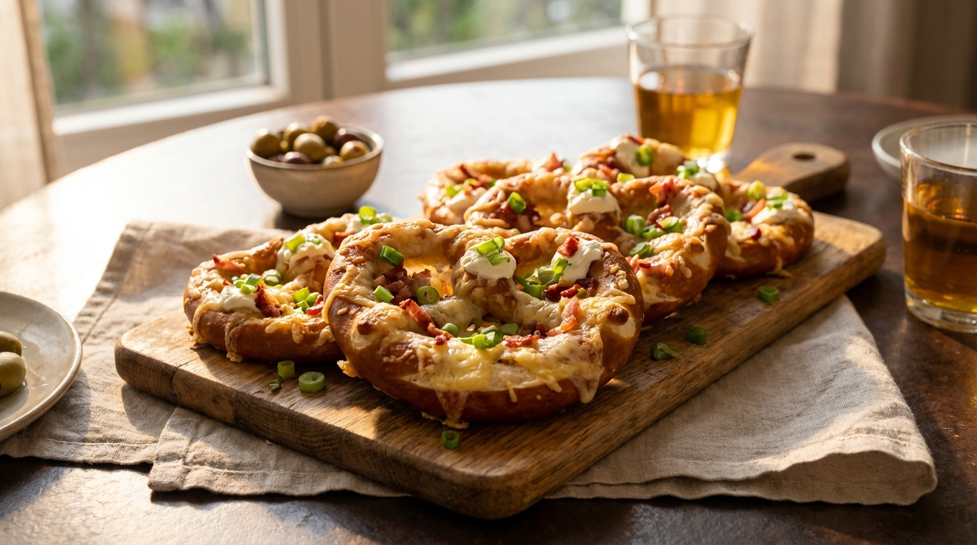 Enceinte et trop fatiguée pour cuisiner, j’ai garni des bretzels avec ce que j’avais au frigo : le plateau est revenu vide en cinq minutes