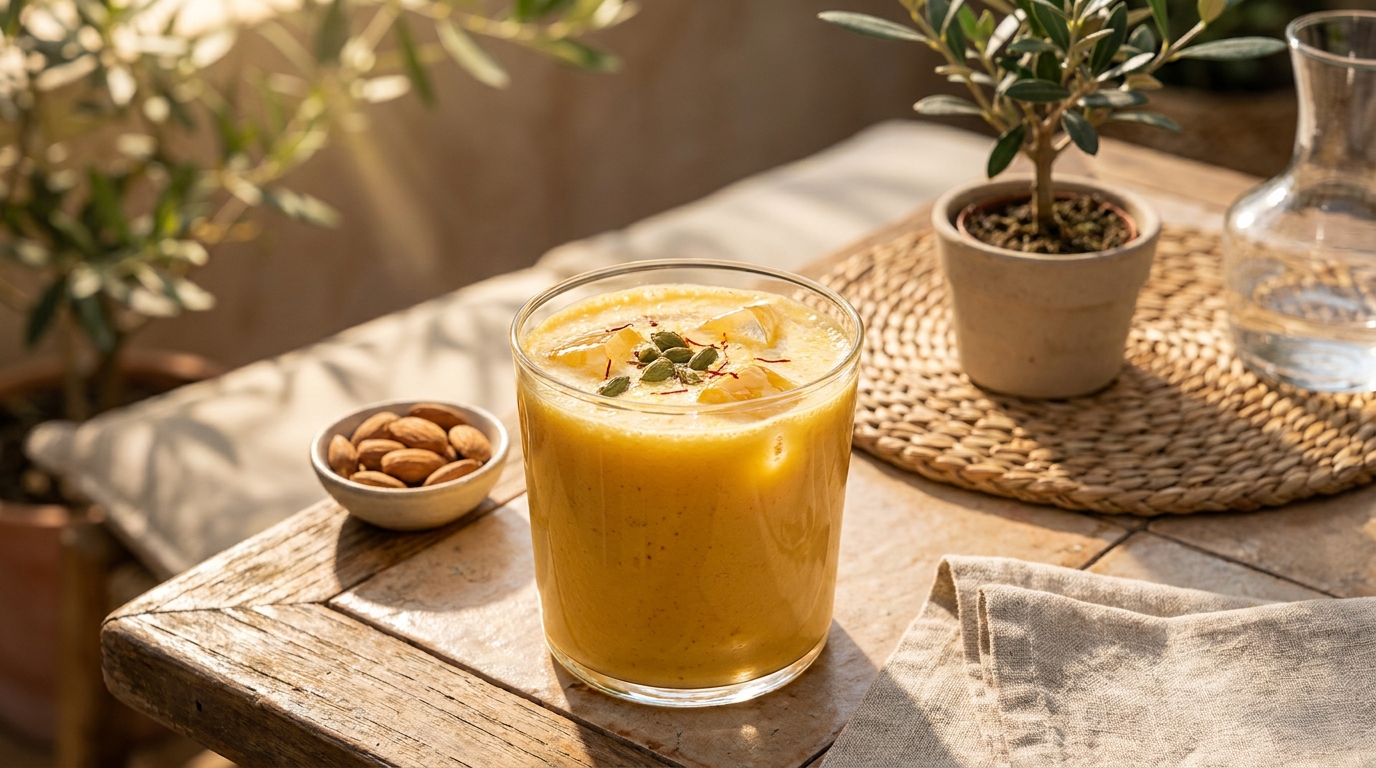 Frais, onctueux et prêt avant même que le mixeur ne refroidisse : ce lassi à la mangue cache un ingrédient que personne n’attend