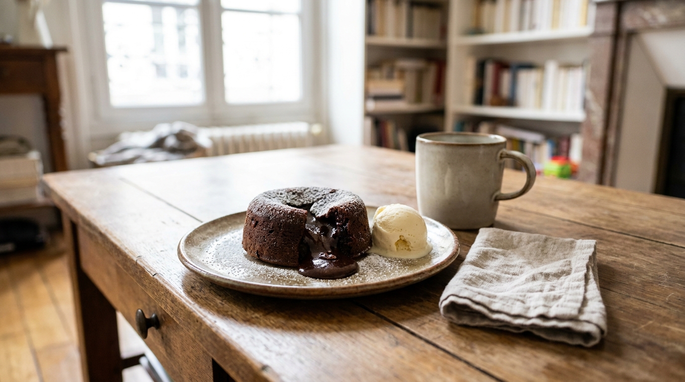 J&rsquo;ai chronométré la préparation de ce mi-cuit au chocolat et depuis, c&rsquo;est le seul dessert que je fais quand on sonne à l&rsquo;improviste