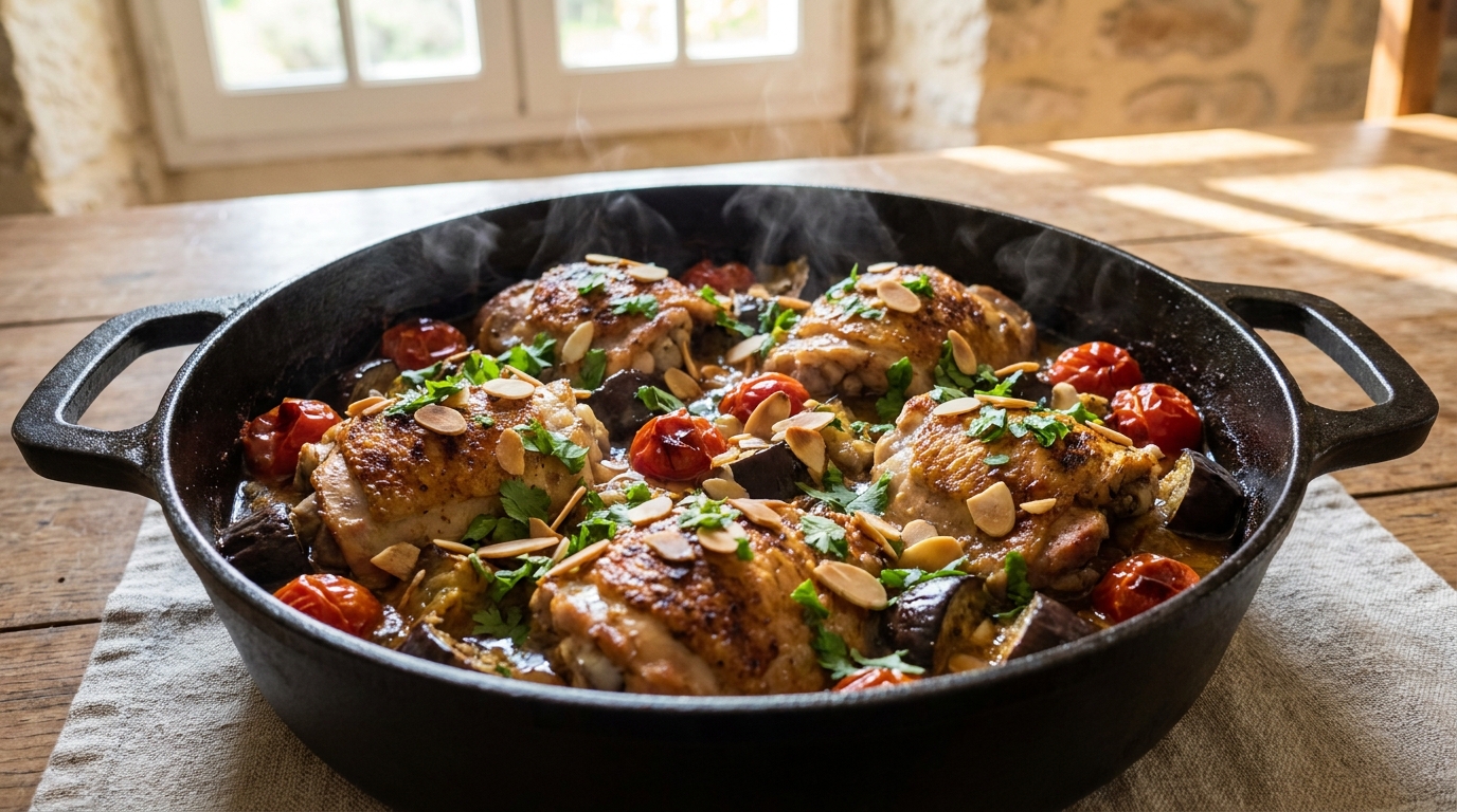 J&rsquo;ai posé la cocotte sur la table et mon mari a cru que j&rsquo;avais cuisiné toute l&rsquo;après-midi : il m&rsquo;a fallu un seul légume et des amandes