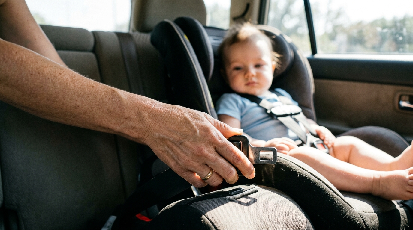 J’ai installé mon bébé dans son siège auto après une course en plein soleil : quand j’ai posé ma main sur la boucle, j’ai compris ce que je lui faisais subir à chaque trajet