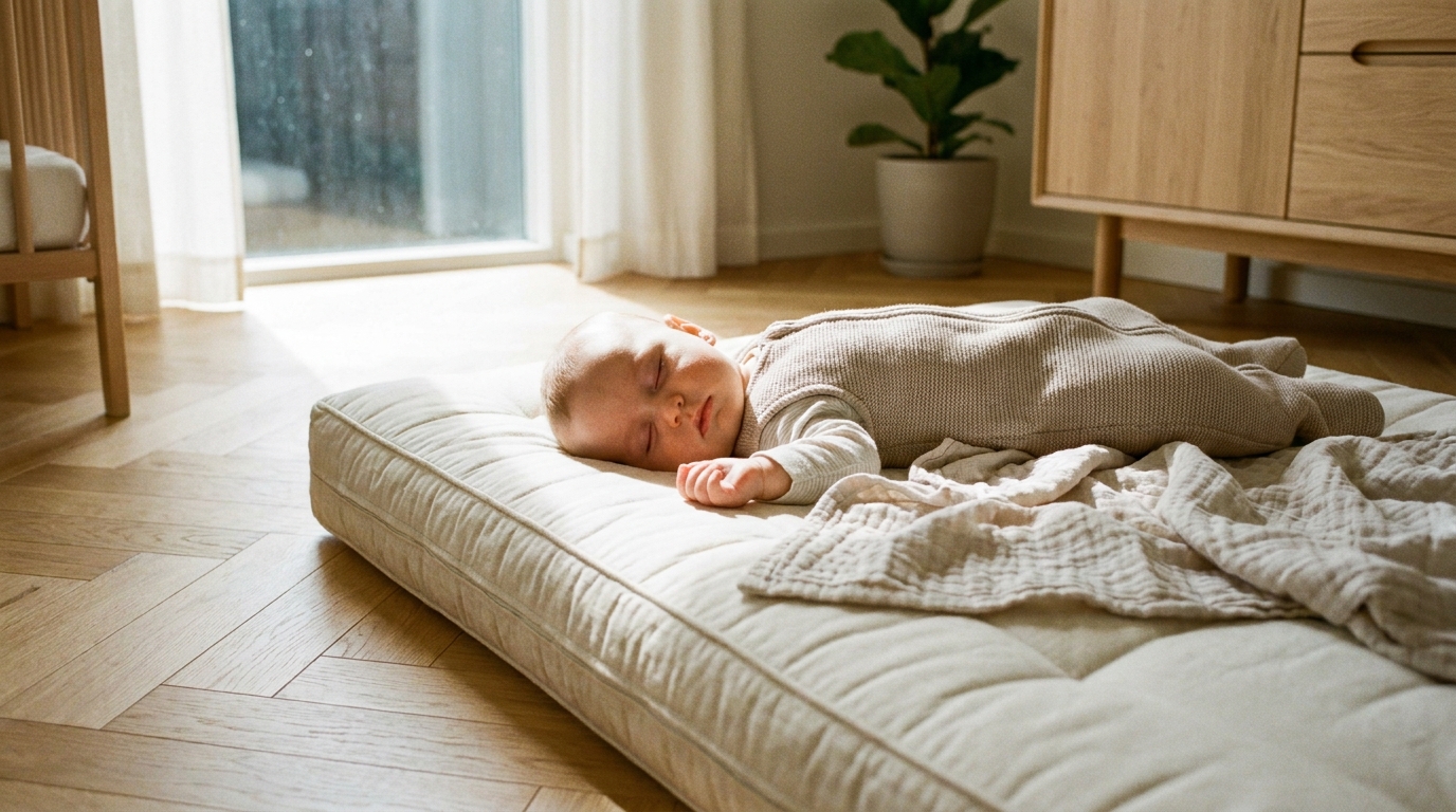 J&rsquo;ai posé le matelas de mon bébé à même le sol juste pour tester : depuis, ses endormissements ne ressemblent plus du tout à avant