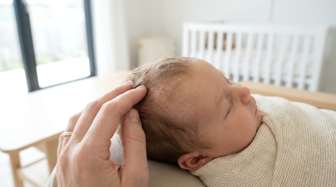 « Je pensais que c&rsquo;était de la simple peau sèche » : pourquoi les croûtes de lait du bébé ne doivent jamais être grattées à sec